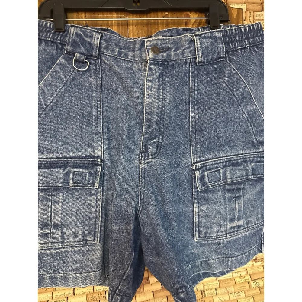 Vintage Y2K Hot Chili Blues Cargo Liking Shorts Cotton Size 36 - Picture 3 of 6